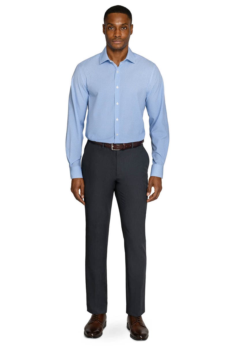 W.R.K Round Geo Print Performance Dress Shirt, Alternate, color, White/ Blue