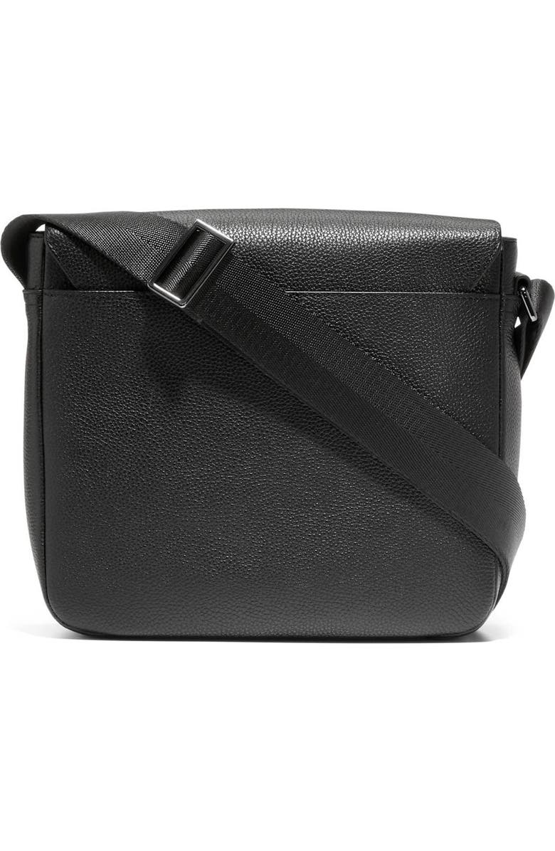 Cole Haan Small Triboro Leather Messenger Bag, Alternate, color, Black