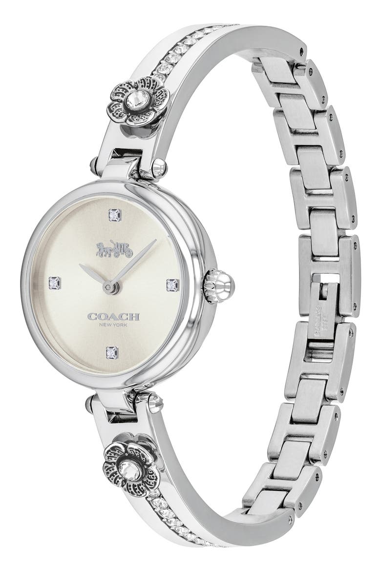 Park Tea Rose Bangle Watch, 26mm, Alternate, color, SILVER