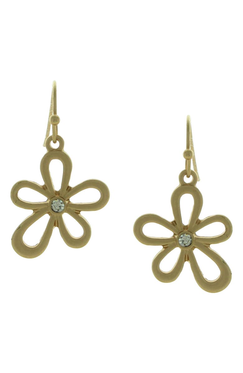 OLIVIA WELLES Crystal Flower Drop Earrings, Main, color, 