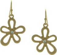 OLIVIA WELLES Crystal Flower Drop Earrings