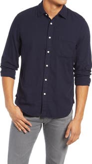 HIROSHI KATO Slim Fit Double Gauze Organic Cotton Button-Up Shirt