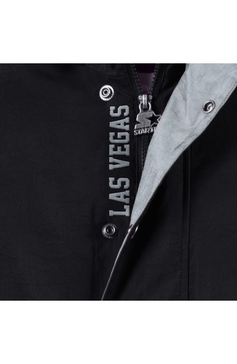 STARTER Men's Starter Black/Silver Las Vegas Raiders Home Team Half-Zip Hoodie Jacket, Alternate, color,