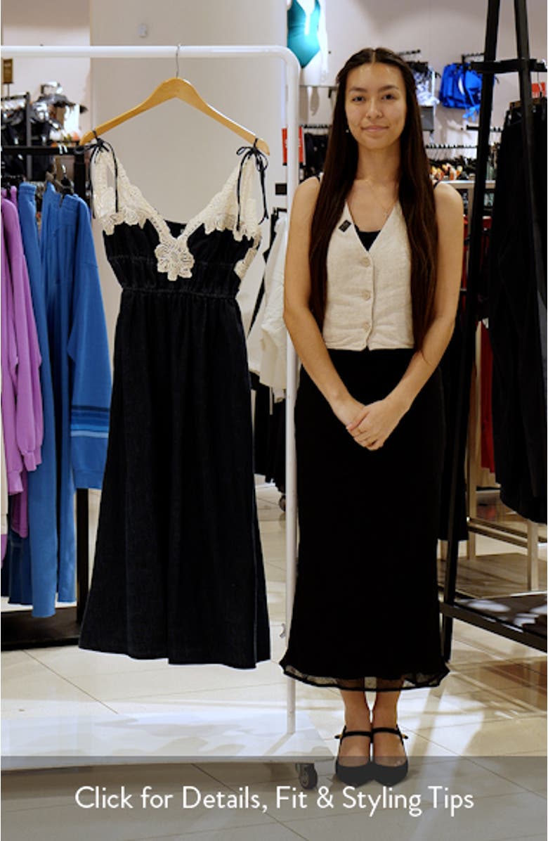 Natalia Lace Trim Shirred Midi Dress, sales video thumbnail