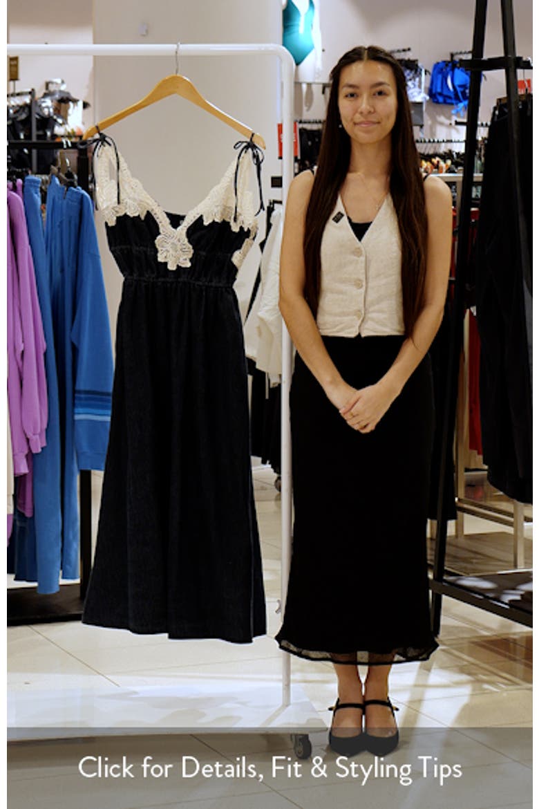 Natalia Lace Trim Shirred Midi Dress video