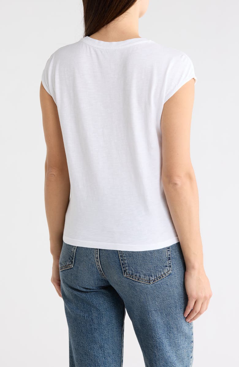 T Tahari Floral Embroidered Cap Sleeve Top, Alternate, color, White
