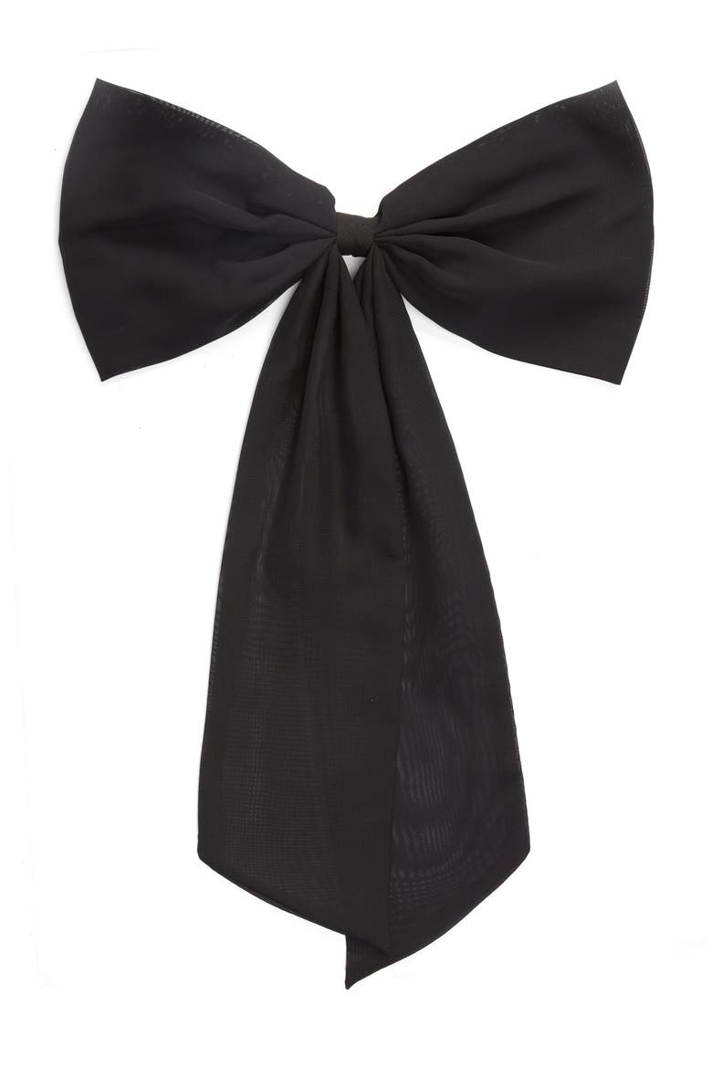 Fabric Hair Bow, Main, color, BLACK