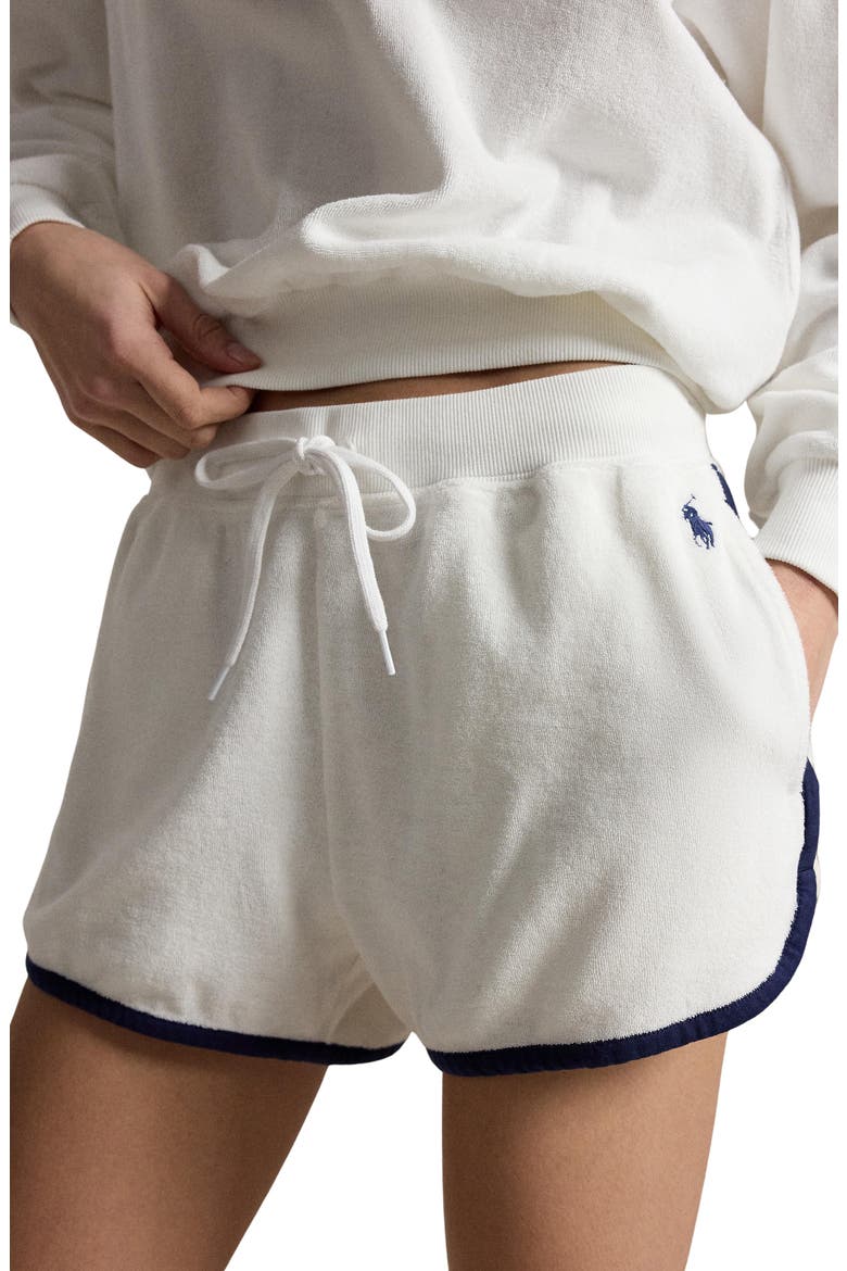 Cotton Blend French Terry Drawstring Shorts, Alternate, color, WHITE