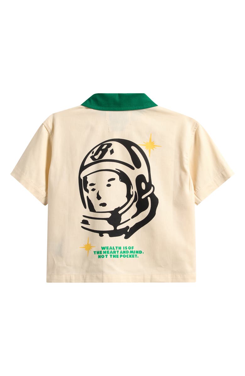Billionaire Boys Club Kids' Buzzard Short Sleeve Button-Up Shirt, Alternate, color, White Asparagus
