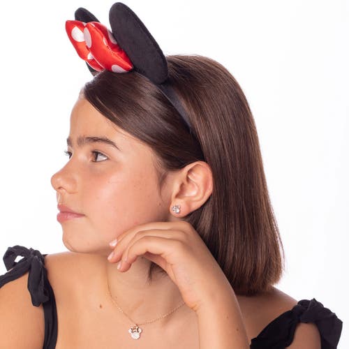 Disney Minnie Mouse Cubic Zirconia Pendant Necklace, 16+2" In Metallic
