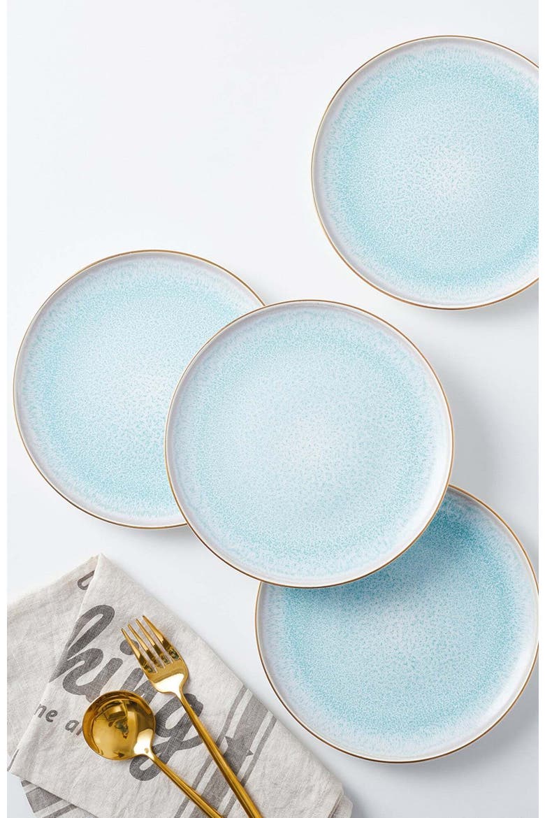 Josephine Porcelain 4-Piece Salad Plate Set, Alternate, color, Mint