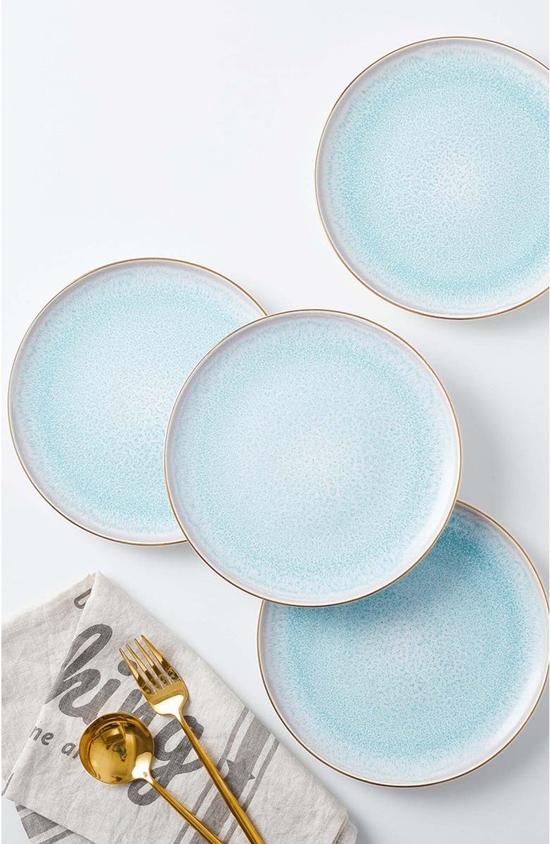 Stone Lain Josephine Porcelain 4-Piece Salad Plate Set, Alternate, color, Mint