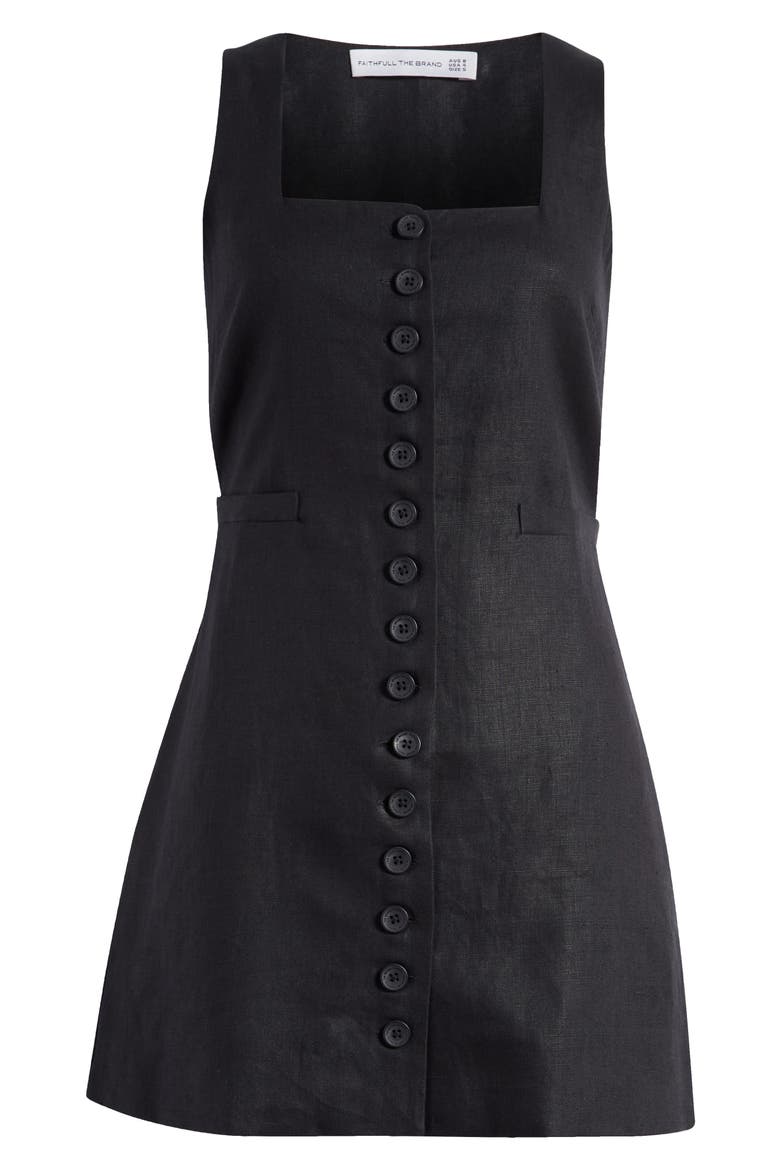 Marinia Linen Shirtdress, Alternate, color, BLACK