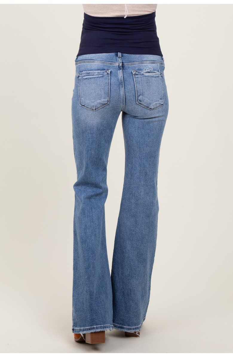 PinkBlush Distressed Knee Flare Maternity Jeans, Alternate, color,