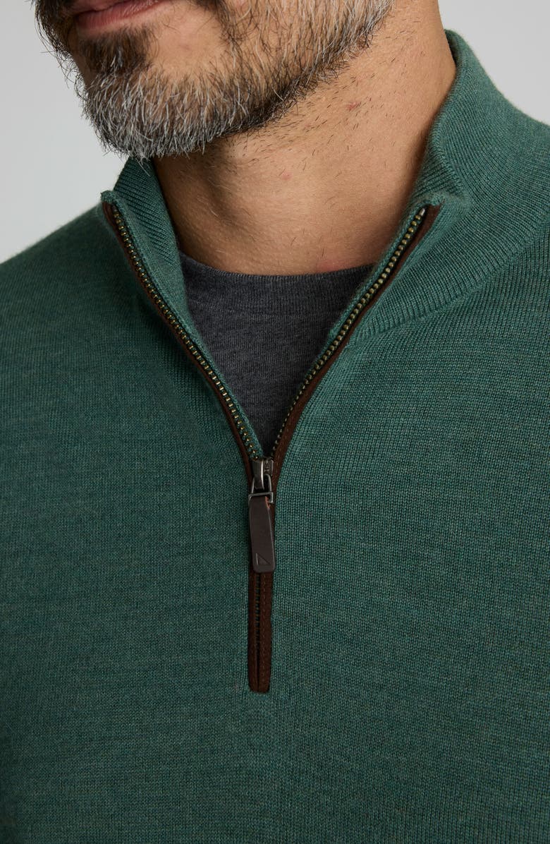 UNTUCKit Belguardo Merino Wool Quarter Zip Sweater, Alternate, color, Emerald Green