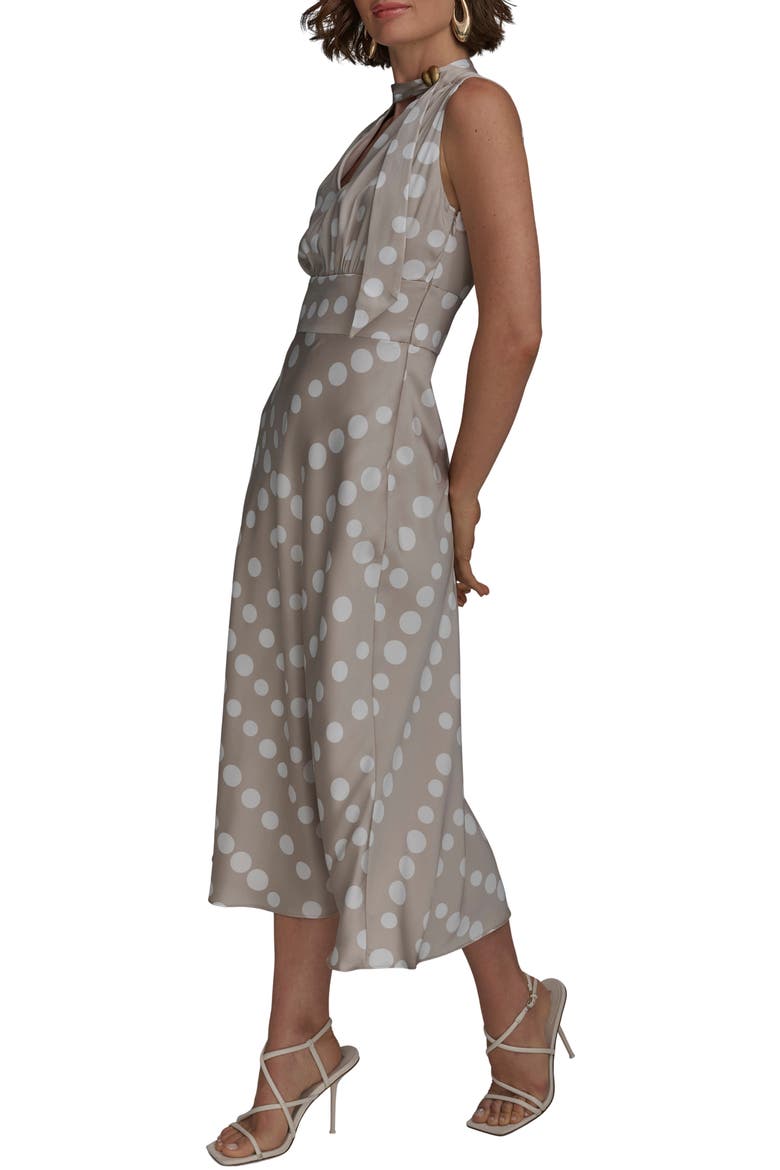 Print Scarf Sleeveless Midi Dress, Alternate, color, CLAY/CREAM