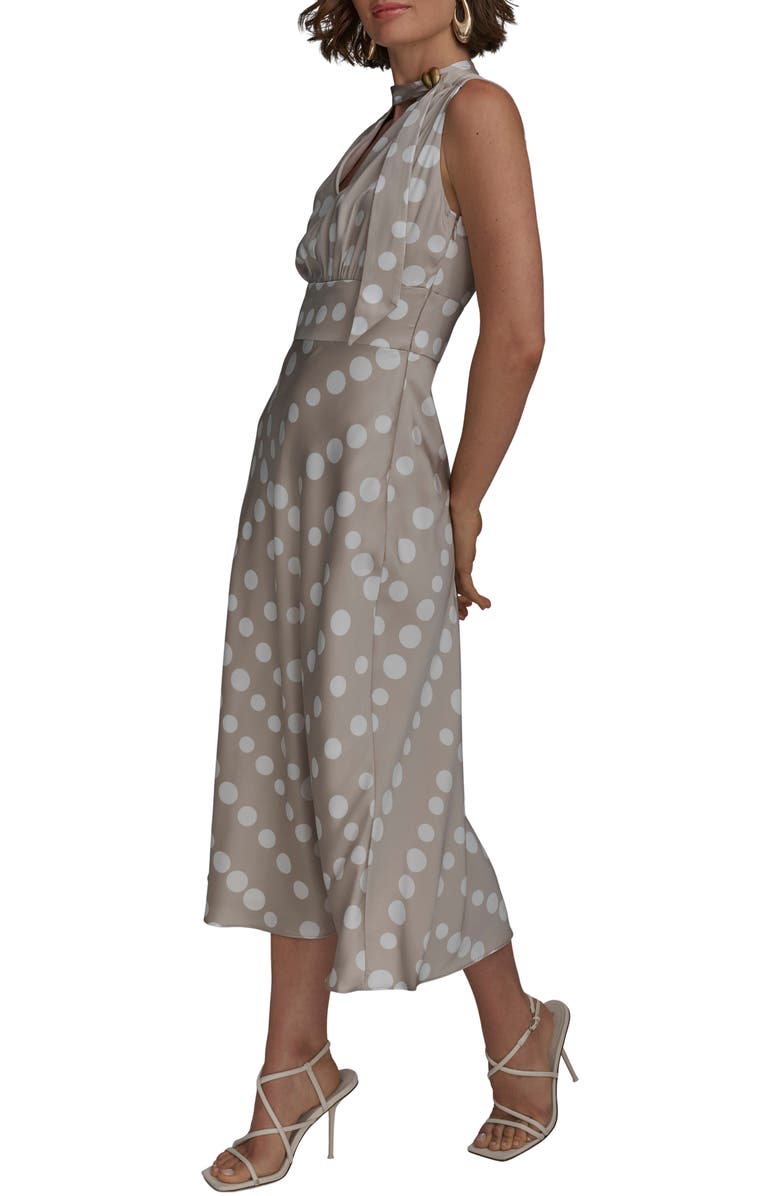 Donna Karan New York Print Scarf Sleeveless Midi Dress, Alternate, color, Clay/Cream
