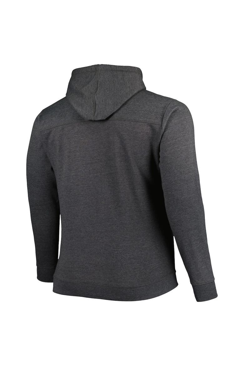Men's Fanatics Branded Heathered Black Brooklyn Nets Big & Tall Down and Distance Full-Zip Hoodie, Alternate, color, Heather Black