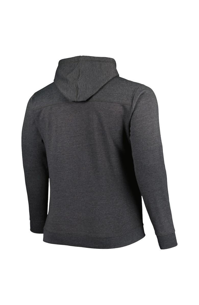 FANATICS Men's Fanatics Branded Heathered Black Brooklyn Nets Big & Tall Down and Distance Full-Zip Hoodie, Alternate, color, Heather Black