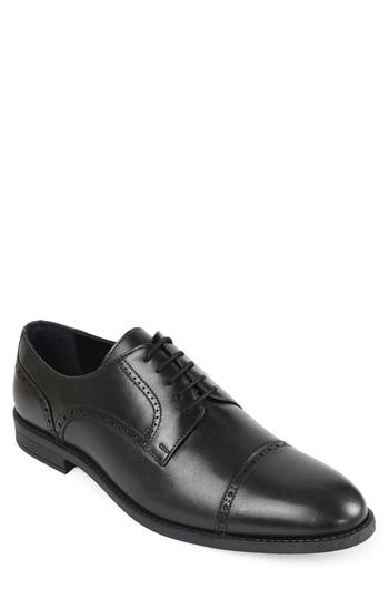 Macnola Kansas Brogue Cap Toe Derby In Black