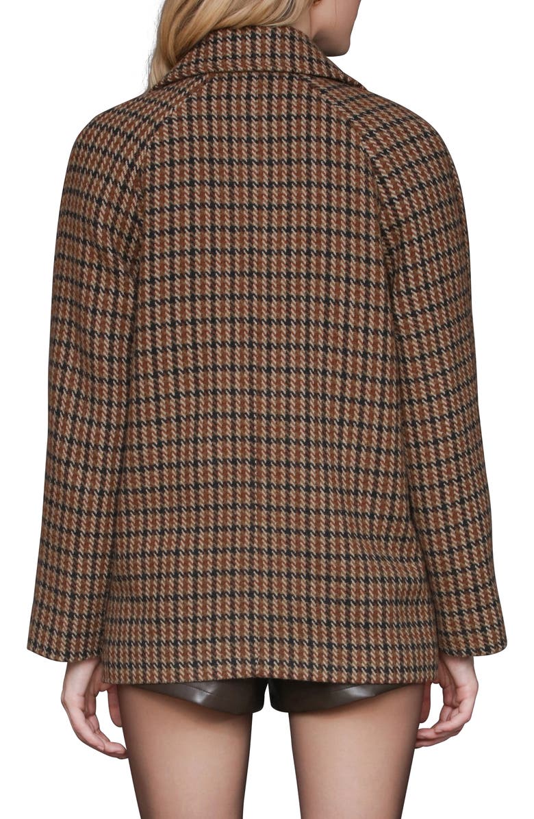 Avec Les Filles Relaxed Plaid Raglan Double Breasted Short Coat, Alternate, color,
