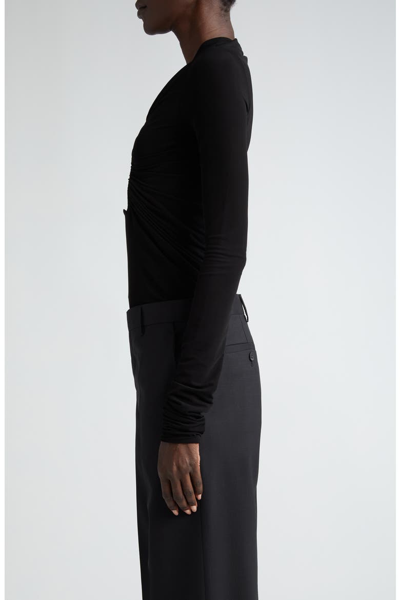 Prong Inset Stretch Jersey Top, Alternate, color, BLACK