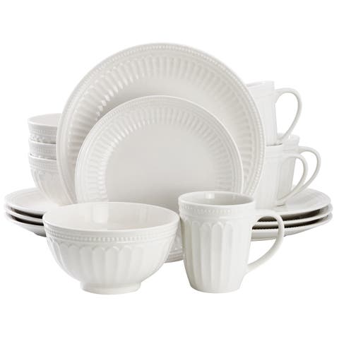 Hansel 16 Piece Stoneware Dinnerware Set in White