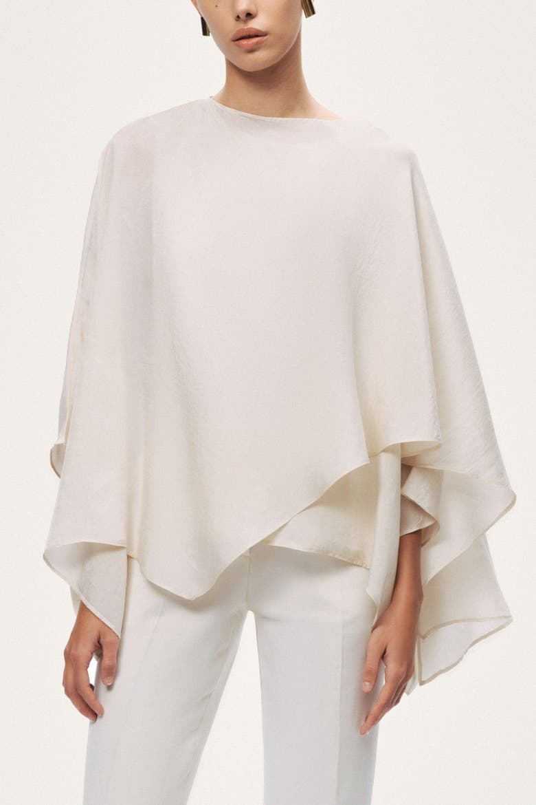 Fluid Cape Blouse, Main, color, Ivory