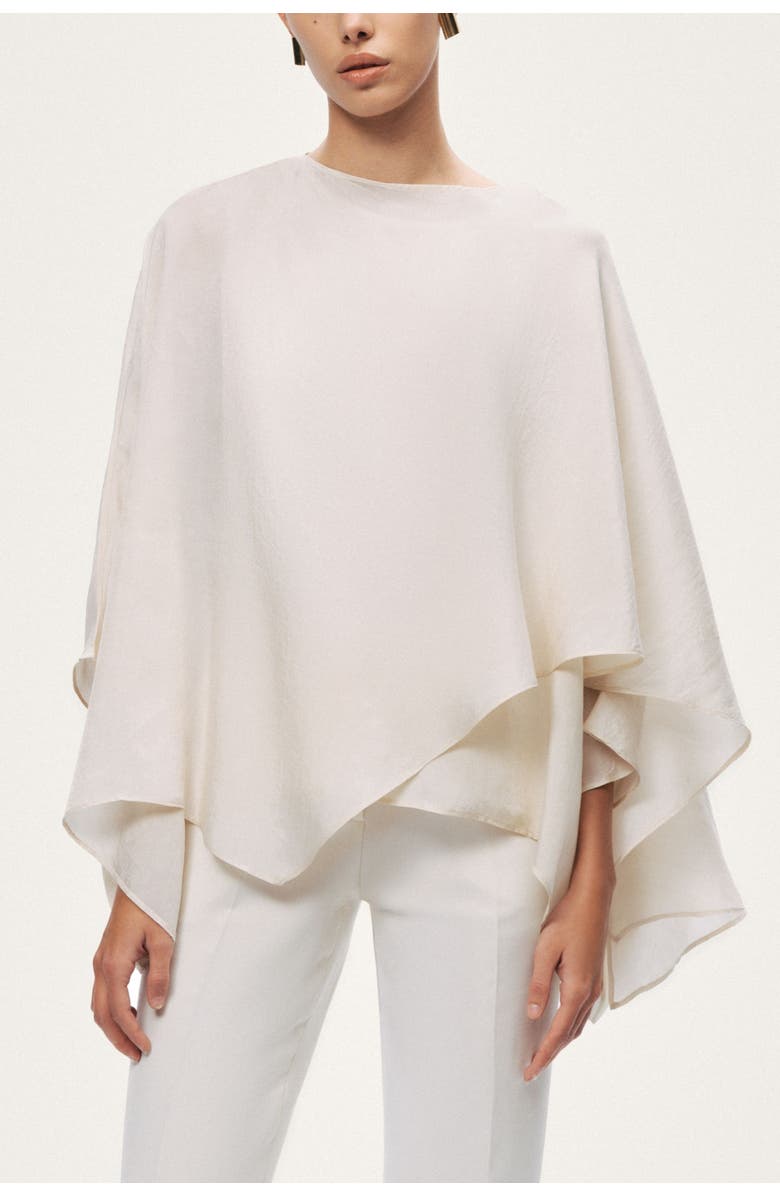 Nocturne Fluid Cape Blouse, Main, color, Ivory