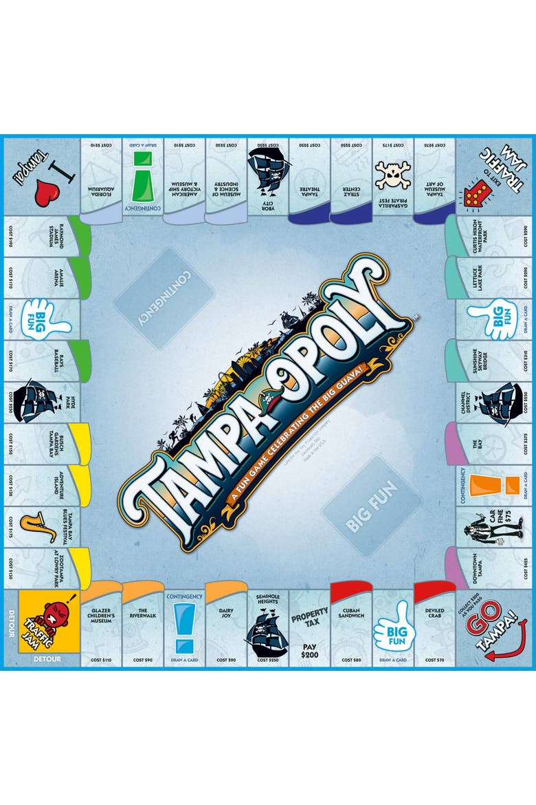 Tampa Opoly Board Game, Alternate, color, Multicolored