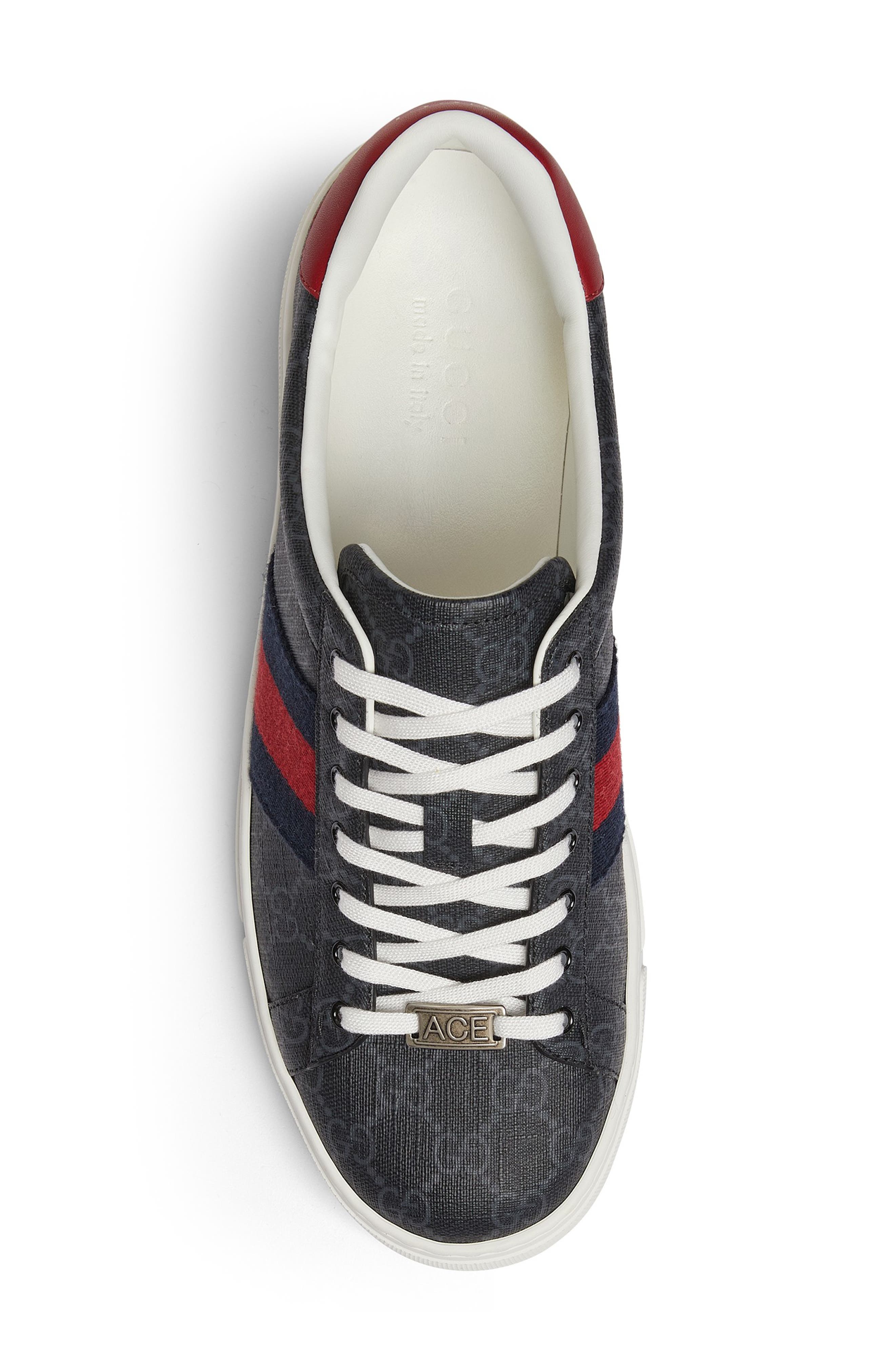 Gucci Ace Sneaker, Alternate, color, Black/ Blue/ Red