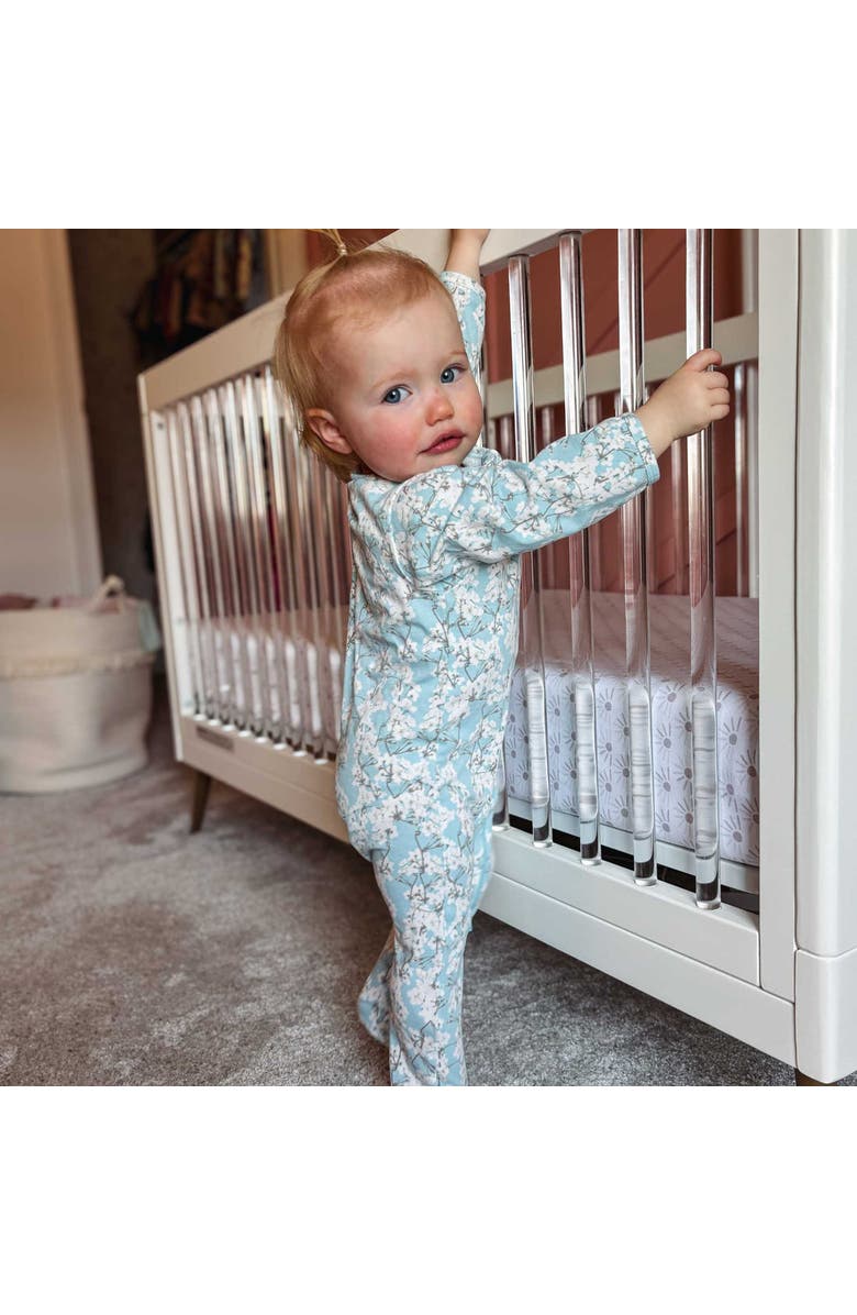 Norani Organic Cotton Zip Footie in Cherry Blossoms, Alternate, color, Cherry Blossoms