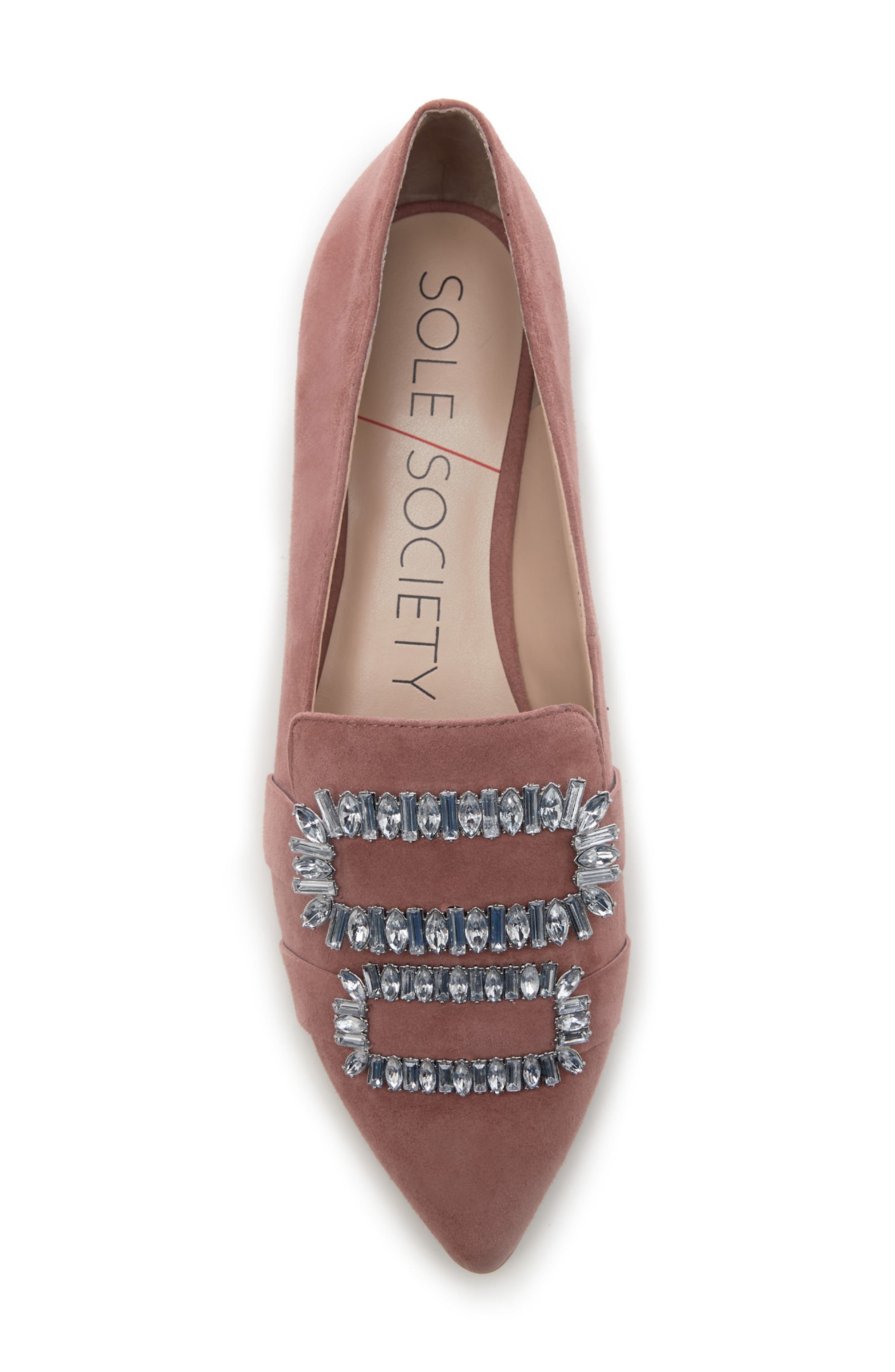 Kelynn Crystal Buckle Flat, Alternate, color, MOD MAUVE SUEDE