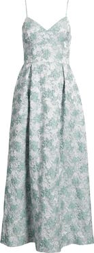 Chelsea28 Seamed Bodice Jacquard Gown