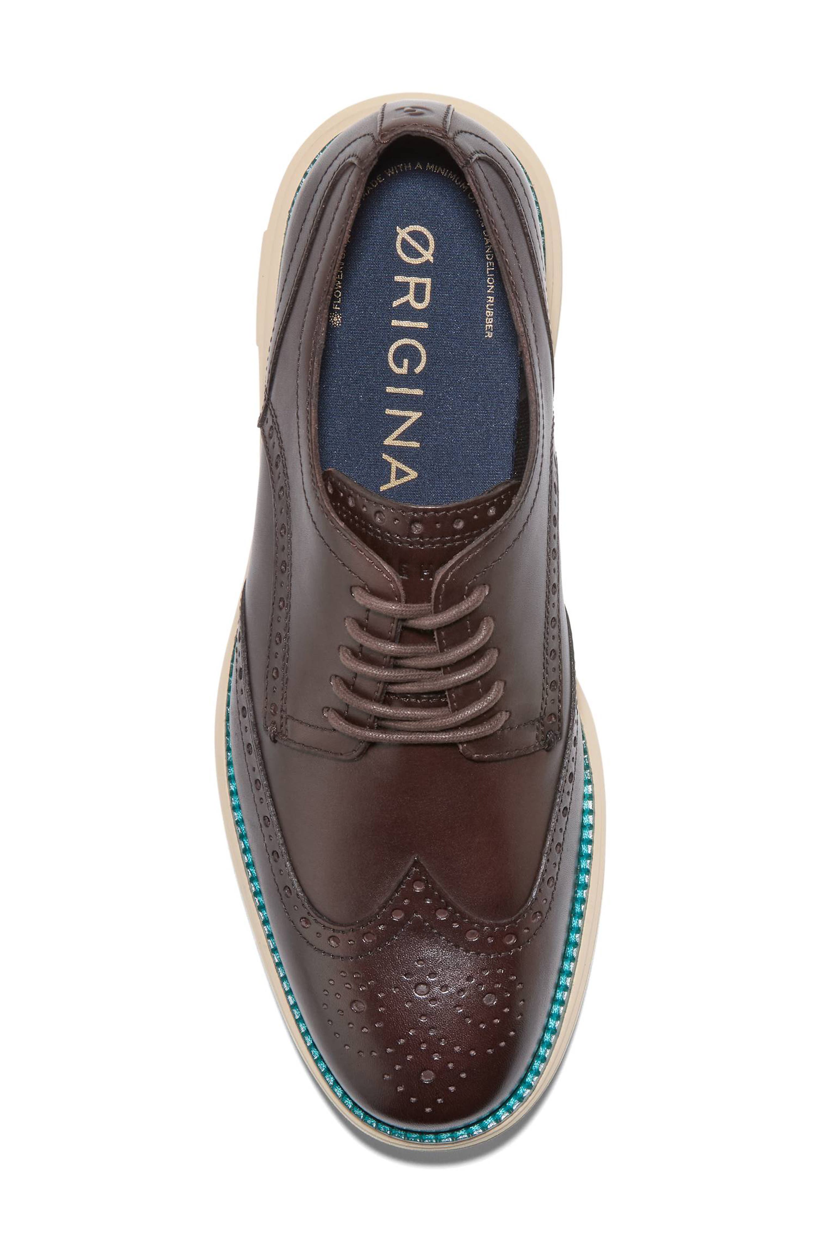 Wingtip Leather Derby Sneaker, Alternate, color, MADRA/ MEDITERRANEA