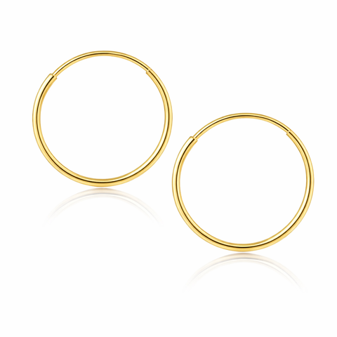 14k Gold Endless Hoop Earrings