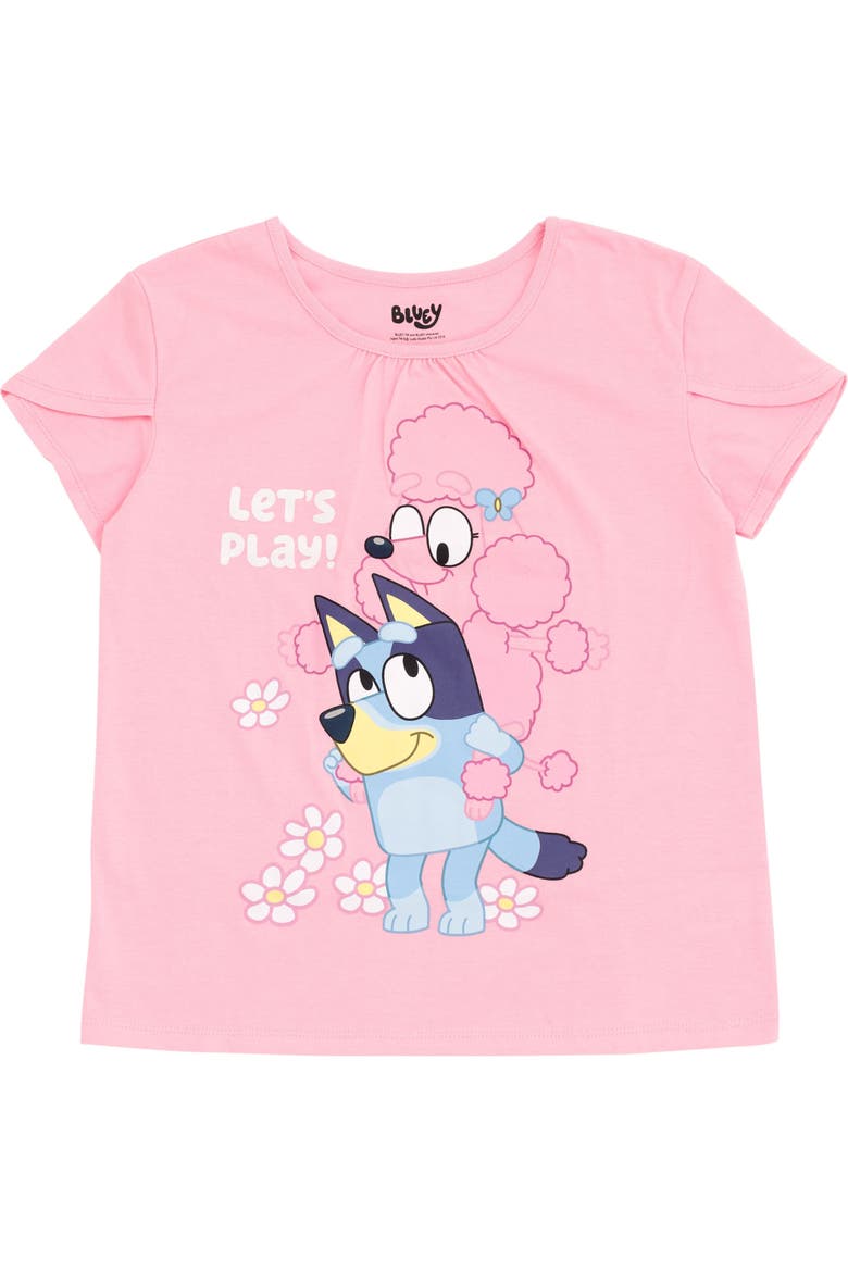 2-Piece T-Shirt and Skirt Set, Alternate, color, Pink Blue Bluey Coco