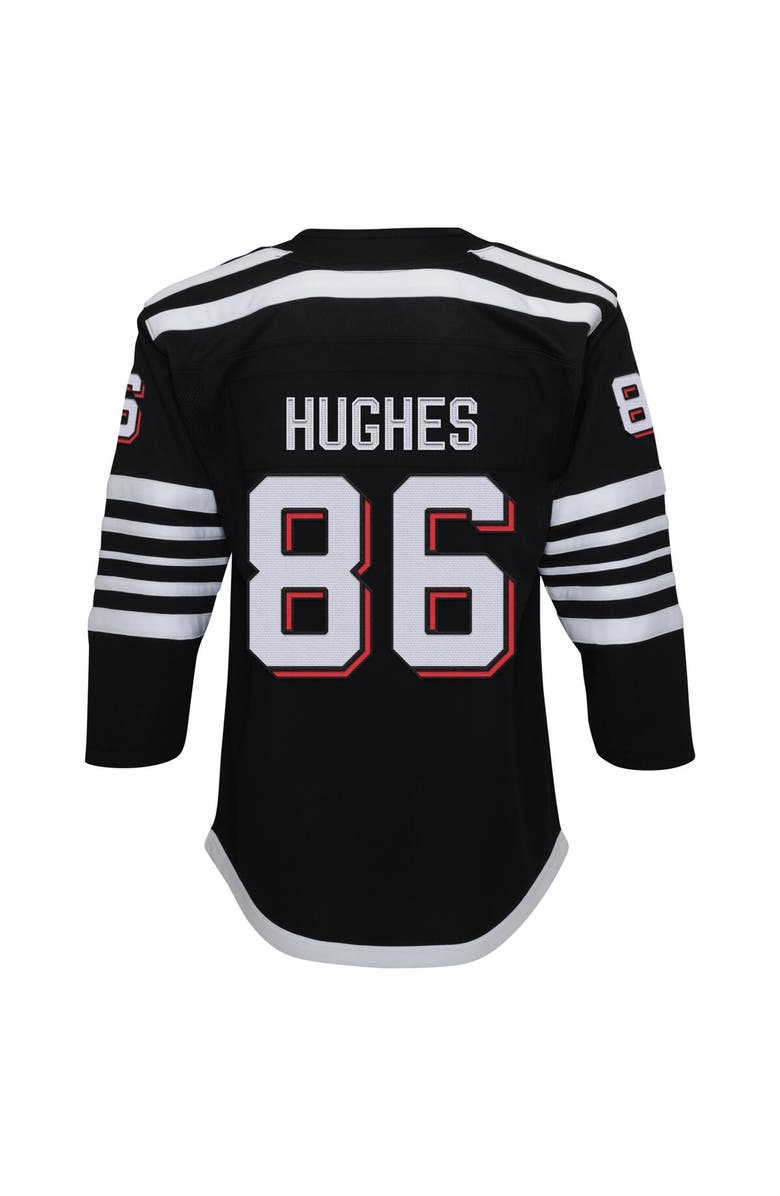 Outerstuff Youth Jack Hughes Black New Jersey Devils Alternate Premier Player Jersey, Alternate, color, Black