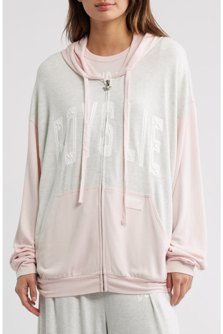 Pinky Promise Harley Full Zip Hoodie, Alternate, color, GREY