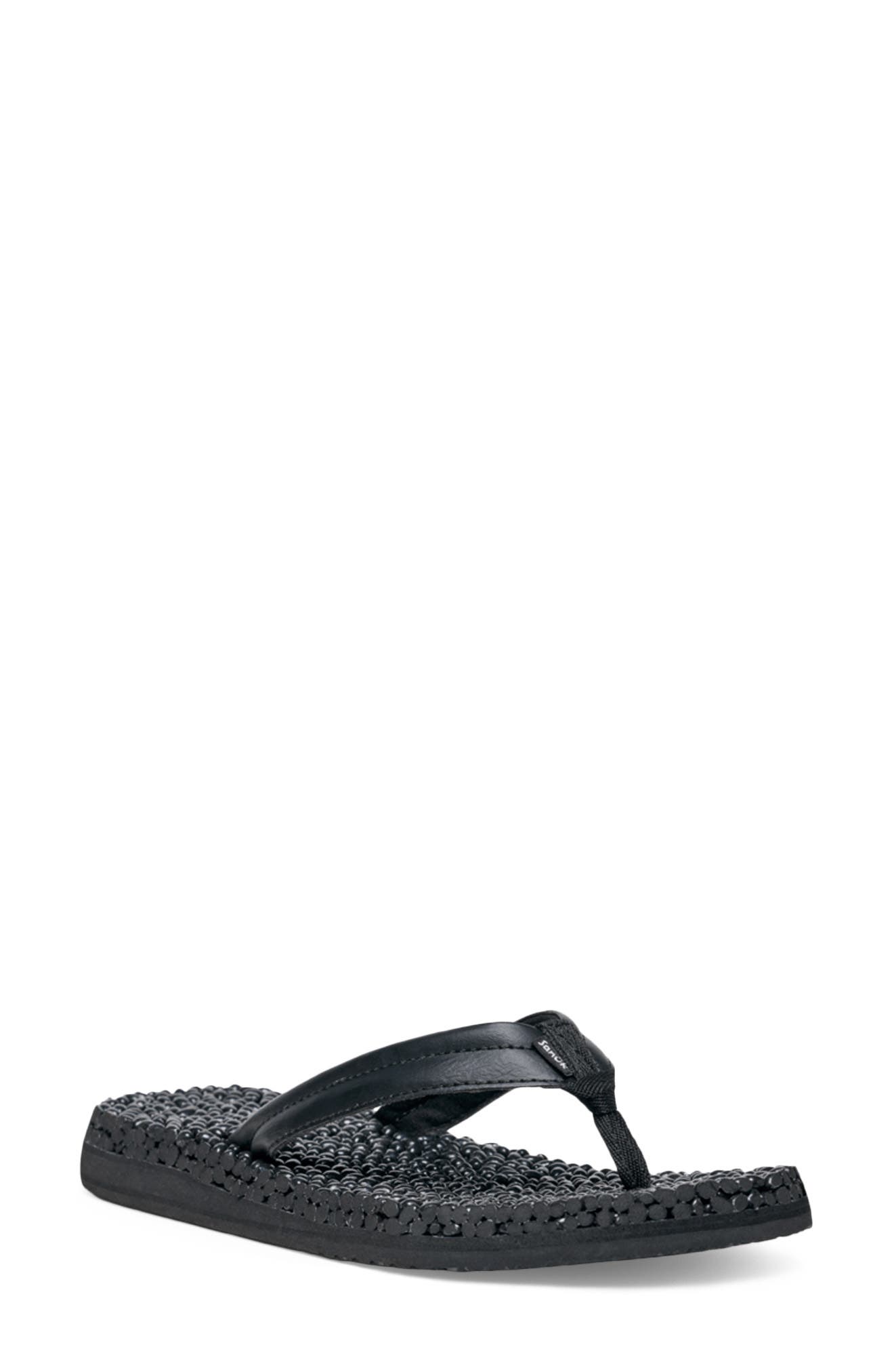 Sanuk Bubblecush Flip Flop, Main, color, Black