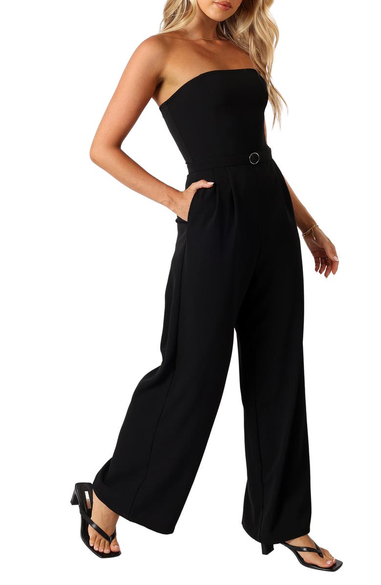 Petal & Pup Hansen Strapless Wide Leg Jumpsuit, Alternate, color, 