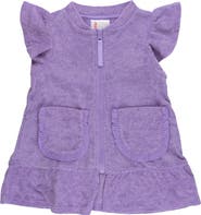 RuffleButts Terry Butterfly Sleeve Full Zip Cover-Up