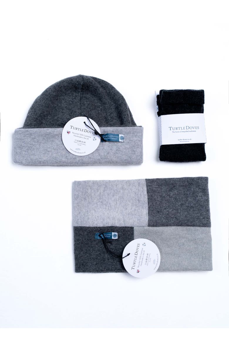 Celtic & Co. Cashmere Neckwarmer And Glove Bundle, Alternate, color, Grey Mix