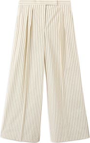 MANGO Stripe Pleate Straight Leg Pants