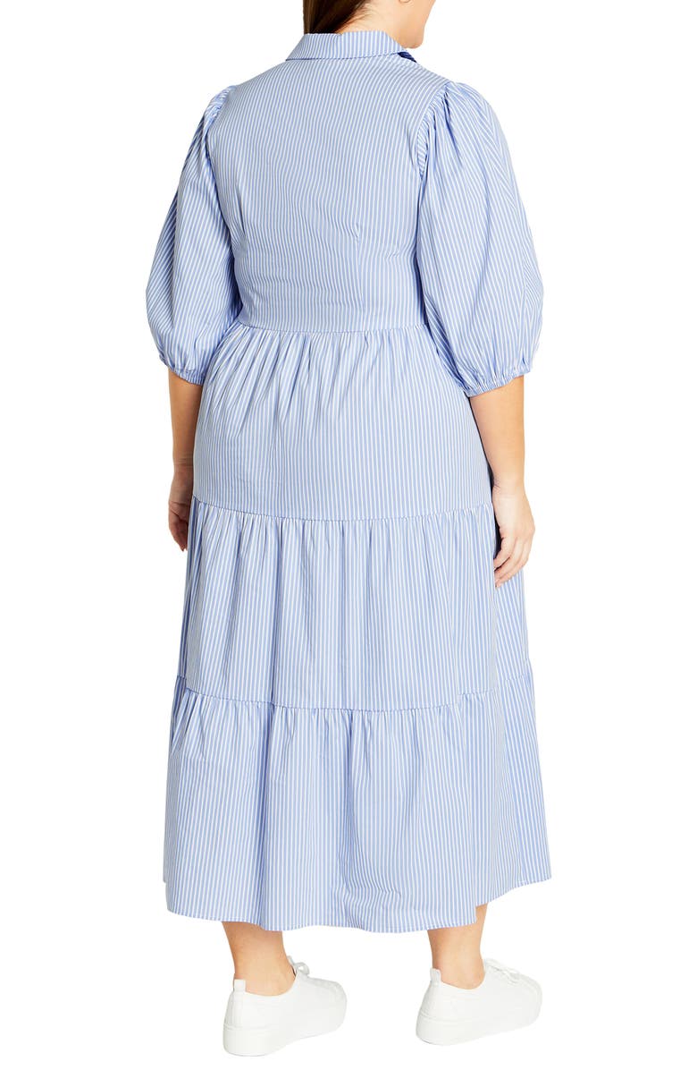 City Chic Skylight Empire Waist Midi Shirtdress, Alternate, color, 