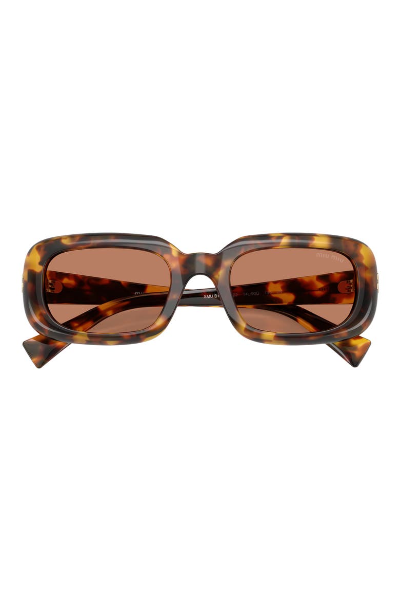 52mm Rectangular Sunglasses, Alternate, color, HONEY HAVANA / BROWN