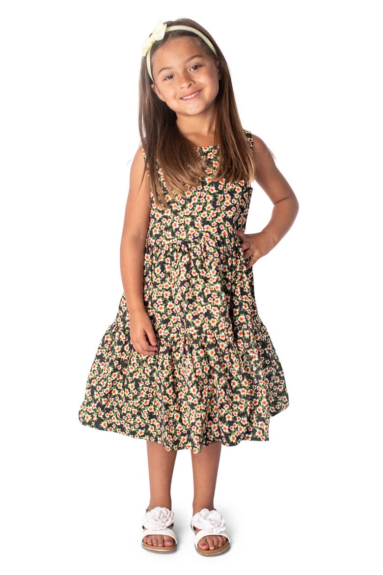Floral Cotton Dress, Alternate, color, BLUE MULTI