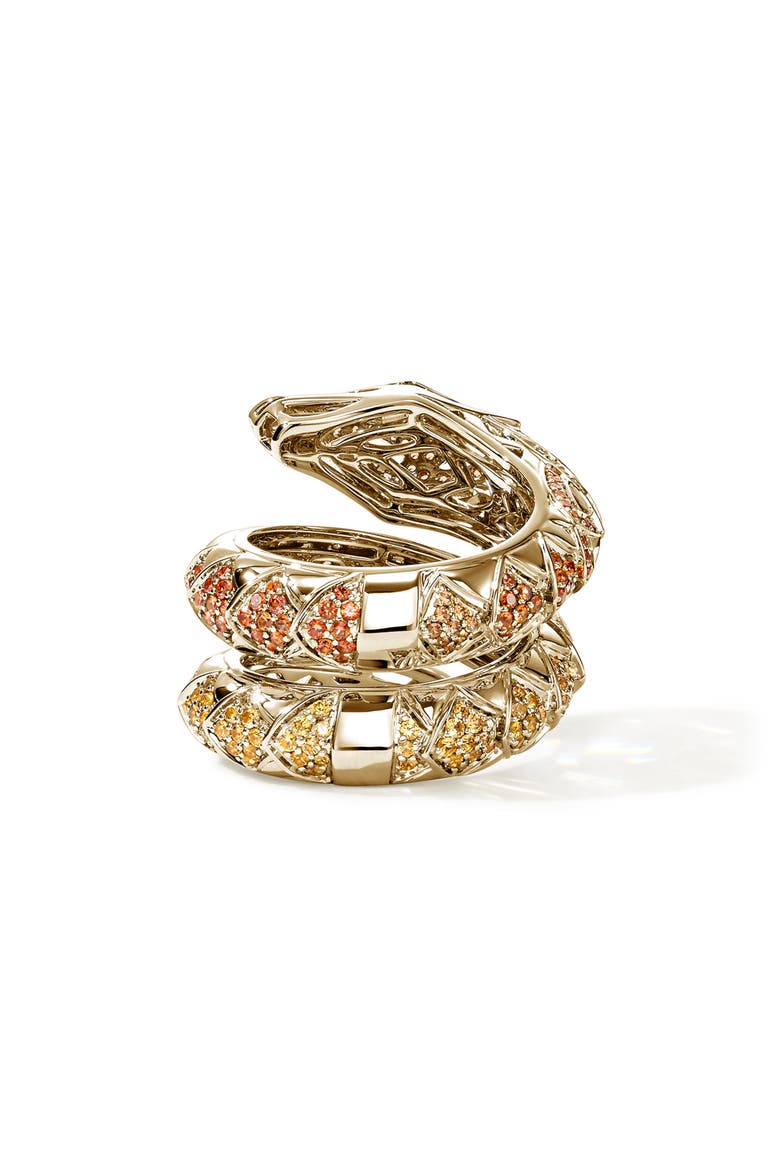 Artisan Series 18k Gold Sapphire & Diamond Naga Wrap Ring, Alternate, color, GOLD