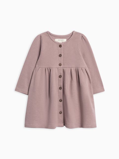 Arden Waffle Knit Dress (Baby, Todder & Little Kids)