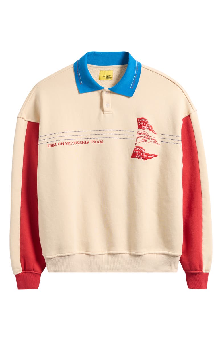 DIET STARTS MONDAY Champion Sport Embroidered Graphic Sweatshirt, Alternate, color, Antique White/Red